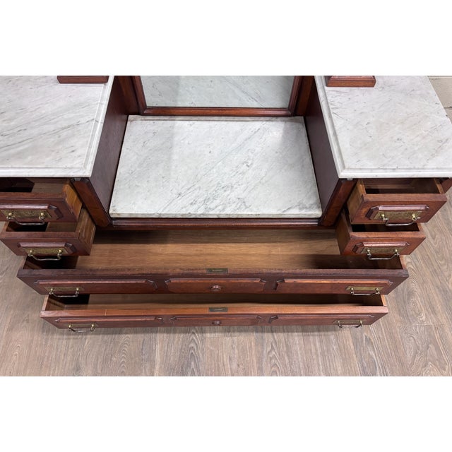 Antique 1800s Victorian Eastlake Walnut Dressing Stand Dresser Bedroom Vanity For Sale - Image 9 of 14