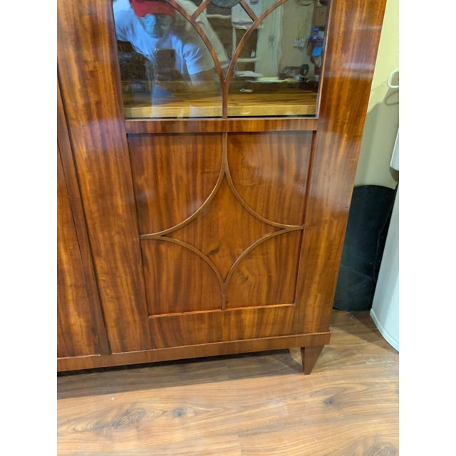 Mid 19th Century 19th Century Austrian Biedermeier Flame Mahogany Neoclassical Style Bookcase For Sale - Image 5 of 8