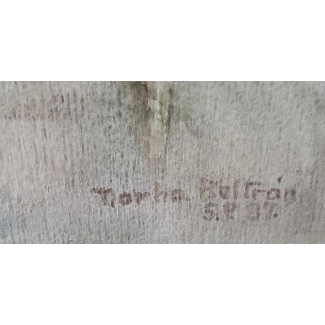 Expressionism Norha Beltran (Bolivia, 20th C.) "Two Women" Original Watercolor C.1980s For Sale - Image 3 of 7