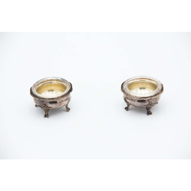 Silver Salt and Pepper Shaker Set with Glass Core, Set of 2 For Sale - Image 4 of 4