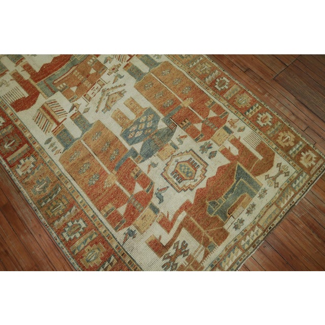 Vintage Zabihi Collection Persian Balouch Human Pictorial Figurative Gallery Runner - 4'10" x 10'8" For Sale - Image 4 of 6
