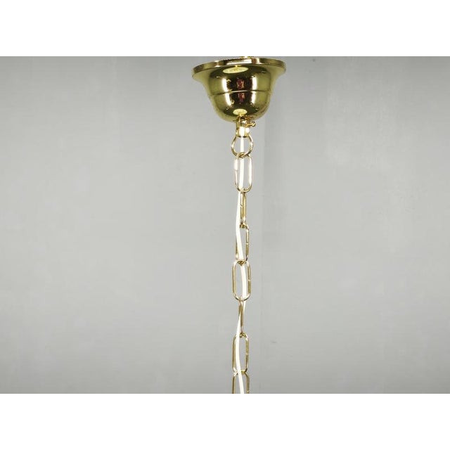 Italian Murano Glass Swirl Pendant Light with Brass, 1970s For Sale - Image 6 of 12