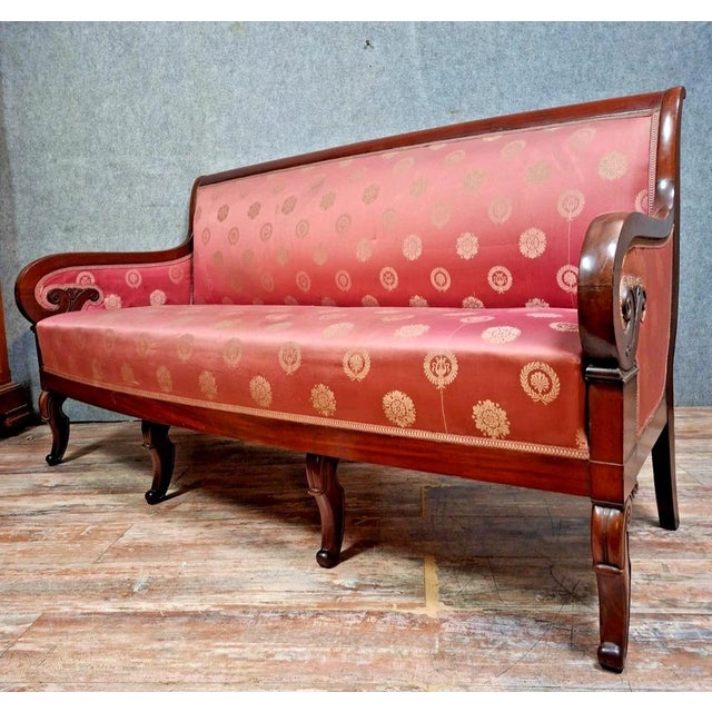 Restoration Empire Mahogany Sofa, 1890s For Sale - Image 6 of 9