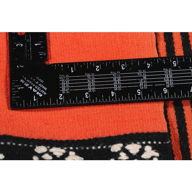 Vintage Orange-Vermillion Cretan Greek Kilim Rug - 01'05 X 04'01 For Sale In Dallas - Image 6 of 9