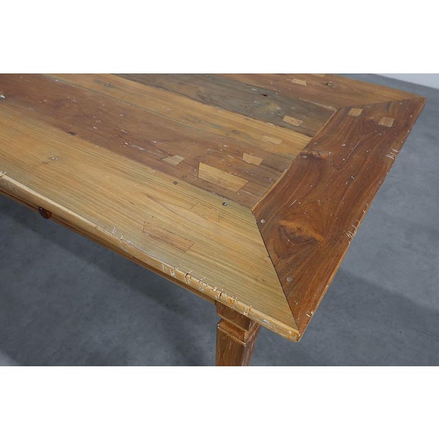 Large French Provincial Farm Table in Elm Wood, France, 1850 For Sale - Image 11 of 16