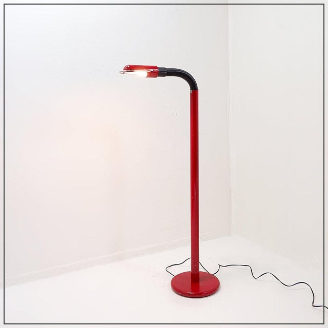 Space Age Floor Lamp with Dark Red Shade, 1970s For Sale - Image 16 of 16