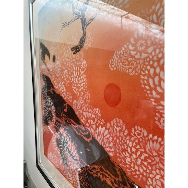 Glass Contemporary Large, Professionally-Framed Semi-Abstract Original Watercolor Painting For Sale - Image 7 of 9