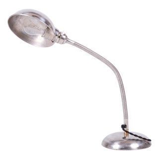 Bauhaus Table Lamp in Chrome-Plated Steel by M. Prokop, Czech, 1930s For Sale