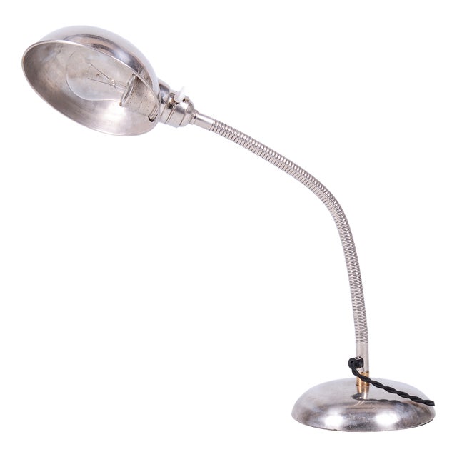 Bauhaus Table Lamp in Chrome-Plated Steel by M. Prokop, Czech, 1930s For Sale