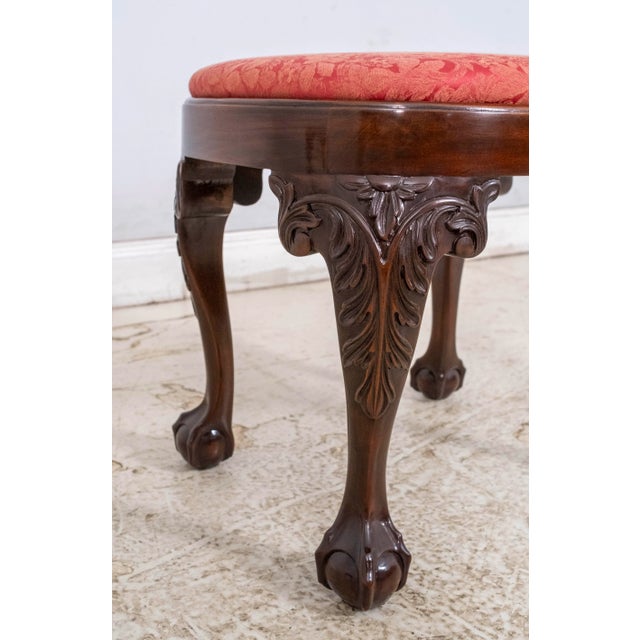 Brown Winterthur Style Ball & Claw Mahogany Ottoman For Sale - Image 8 of 9
