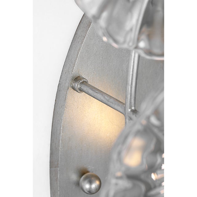 2020s Julie Neill for Visual Comfort Signature Gianna 21" Layered Sconce in Burnished Silver Leaf with Clear Glass For Sale - Image 5 of 13