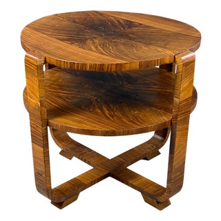 Art Deco Walnut Coffee Table from Bohemia, 1930s For Sale