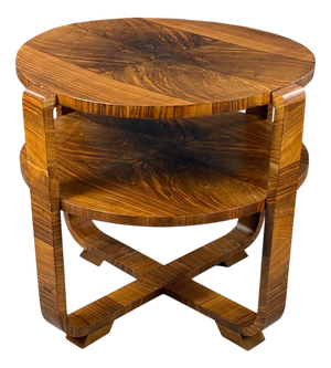 Art Deco Walnut Coffee Table from Bohemia, 1930s