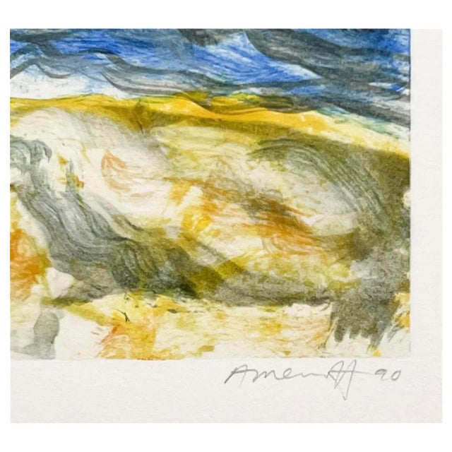 1990s Gregory Amenoff, Monoprint Lithograph American Modernist Gregory Amenoff Abstract Expressionist For Sale - Image 5 of 8