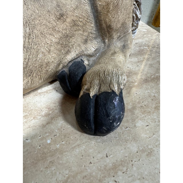 Large Vintage Rustic French Ceramic Stone Bull For Sale In Richmond - Image 6 of 8