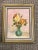 Shabby Chic Mid Century Rose Vase Still Life Framed Oil Painting For Sale - Image 3 of 3