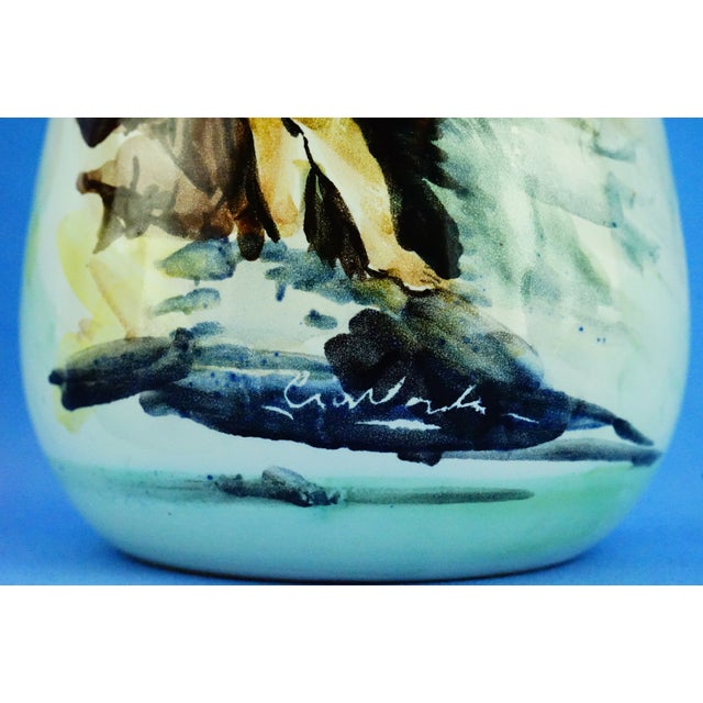 Majolica Ceramic Amphora Vase with Swan Handles by Nicola Ciavardoni Albisola, Italy, 1950s For Sale - Image 13 of 18