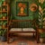 Vintage Spindle Back Wood Settee With Floral Cushions For Sale - Image 11 of 16