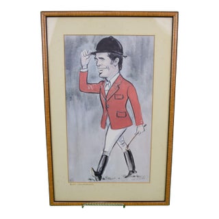 Mid 20th Century German Show-Jumper, Alwin Schockemohle Watercolour by Tim Holder For Sale