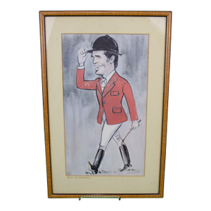 Mid 20th Century German Show-Jumper, Alwin Schockemohle Watercolour by Tim Holder