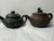 3 Vintage 20th Century Chinese YiXing Small Teapots. 2 Dragon Motif Teapots, plus one classic deep brawn zisha teapot **...