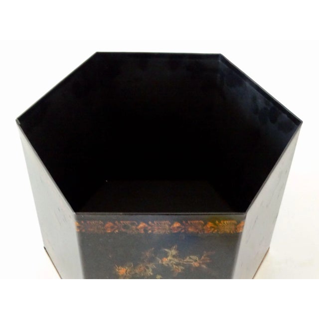 Large Italian Regency Style Toleware Jardinieres W/ Preserved Boxwood, a Pair For Sale - Image 13 of 15