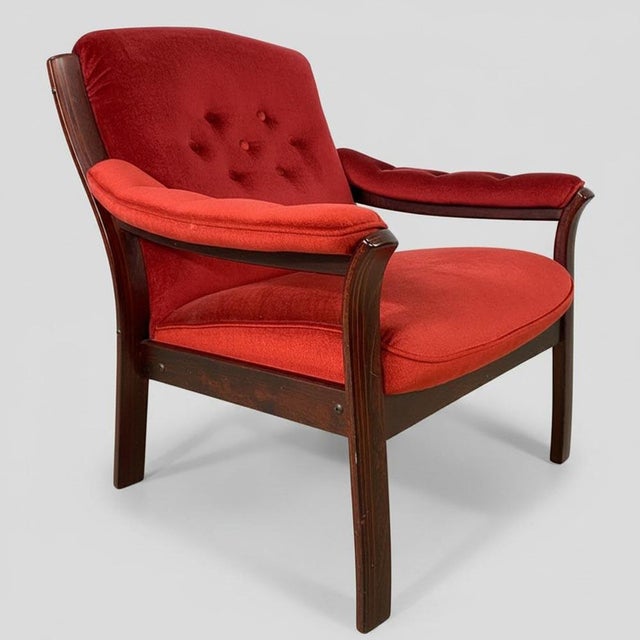 Vintage Nordic Red Chairs, 1970s, Set of 2 For Sale - Image 3 of 8