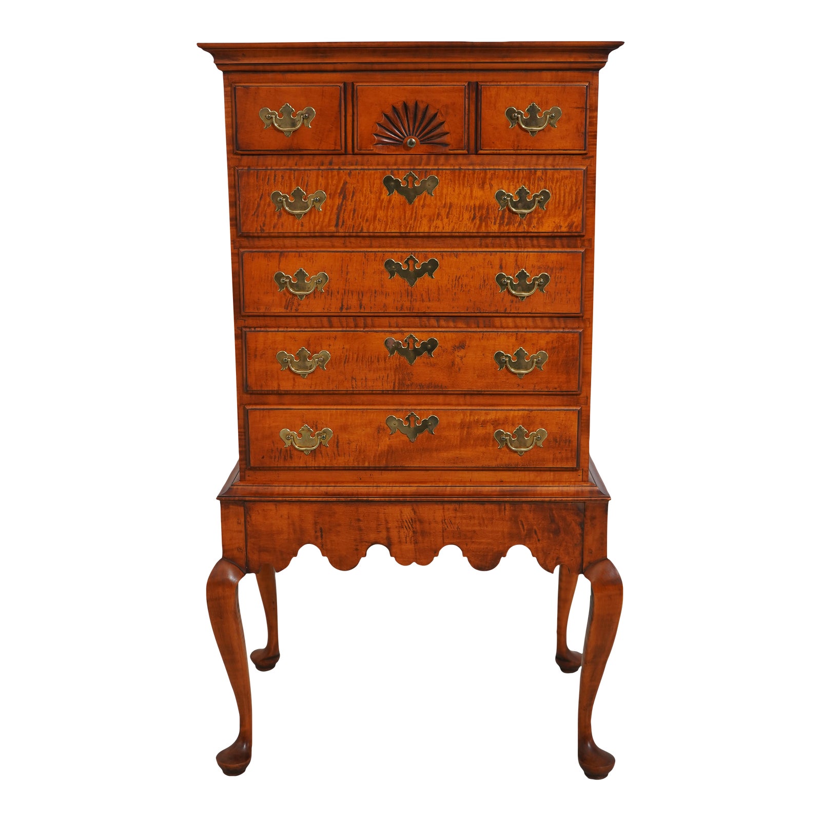 Eldred Wheeler Tiger Maple Silver Chest Highboy Chairish