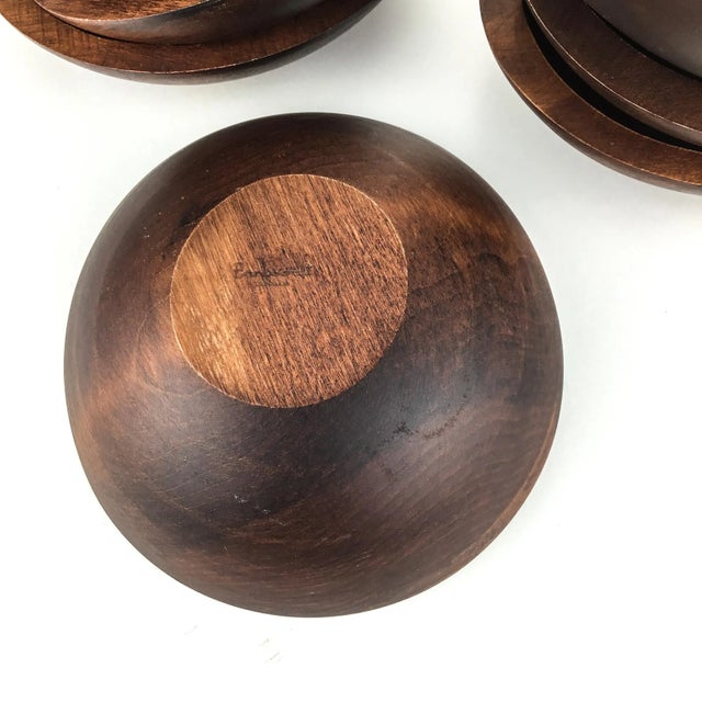 1970s Vintage Artisans Wood Salad Nut Snack Bowls - Set of 12 For Sale - Image 5 of 13