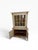 Wood Antique Louis XVI Style Corner Cabinet With Vitrine & French Country Painted Finish For Sale - Image 7 of 17
