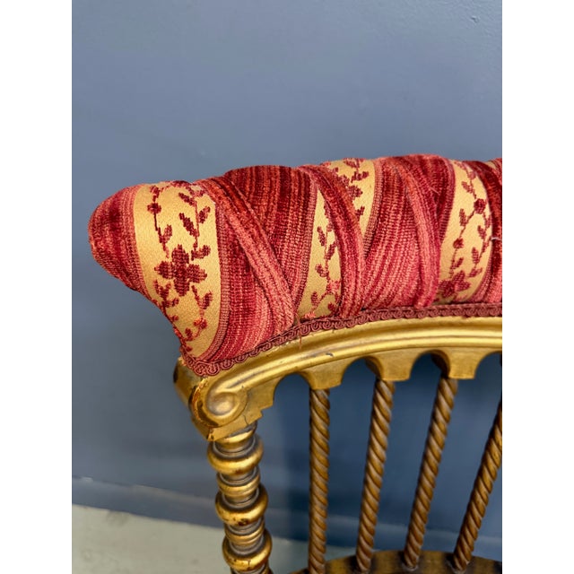 French Napoleon III Giltwood SpindleBack Chair in the Louis XVI Taste Circa 1870 For Sale In Philadelphia - Image 6 of 15