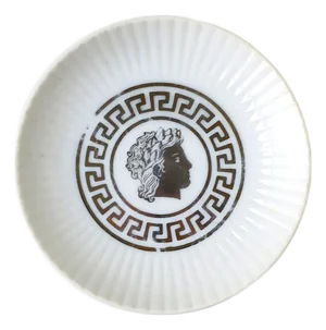 Porcelain Jewelry Dish With Greek-Key Design, Mid-20th Century