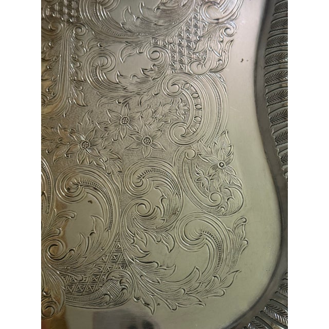 Antique Early 20th Century Rococo Style Large Footed Butler by Crown Silver Co. For Sale - Image 11 of 18