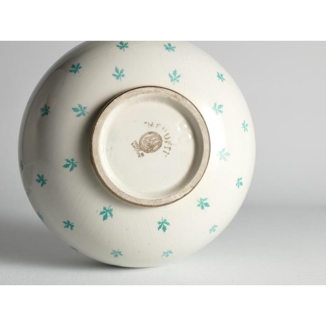 Swedish Grace Menuett Vase with Green Leaf Motif by Arthur Percy for Gefle, 1950s For Sale - Image 9 of 17