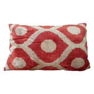 Silk & Cut Velvet Geometric Pillow For Sale