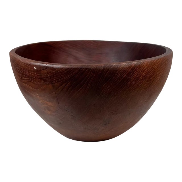 1960s Vintage Sculptural Teakwood Bowl For Sale