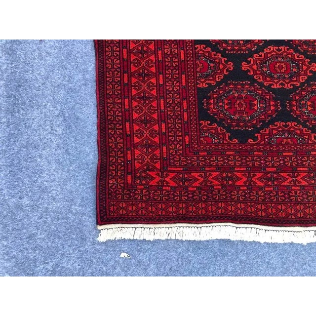 This is a beautiful one-of-a-Kind Turkmen PatnosGul Design Rug, Hand knotted with 100% Natural Wool. This is an old Afghan...