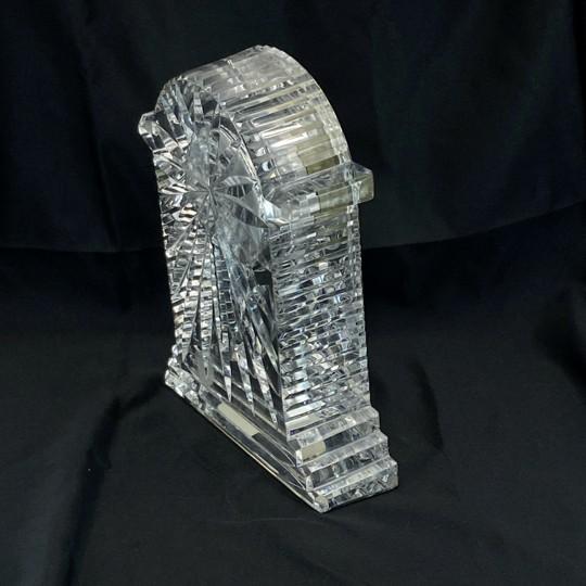 Waterford Crystal “Lismore” Mantle Carriage Clock Gold Face (7.25-inch, Vintage, New Battery) For Sale - Image 9 of 18