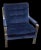 Metal Vintage 1970s Chrome Blue Velvet Lounge Chair in the Style of Cy Mann Milo Baughman For Sale - Image 7 of 10