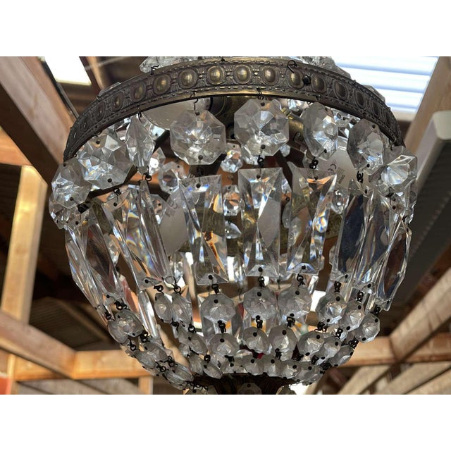 Early 20th Century Hot Air Balloon Chandelier with Crystal Drops For Sale - Image 10 of 11