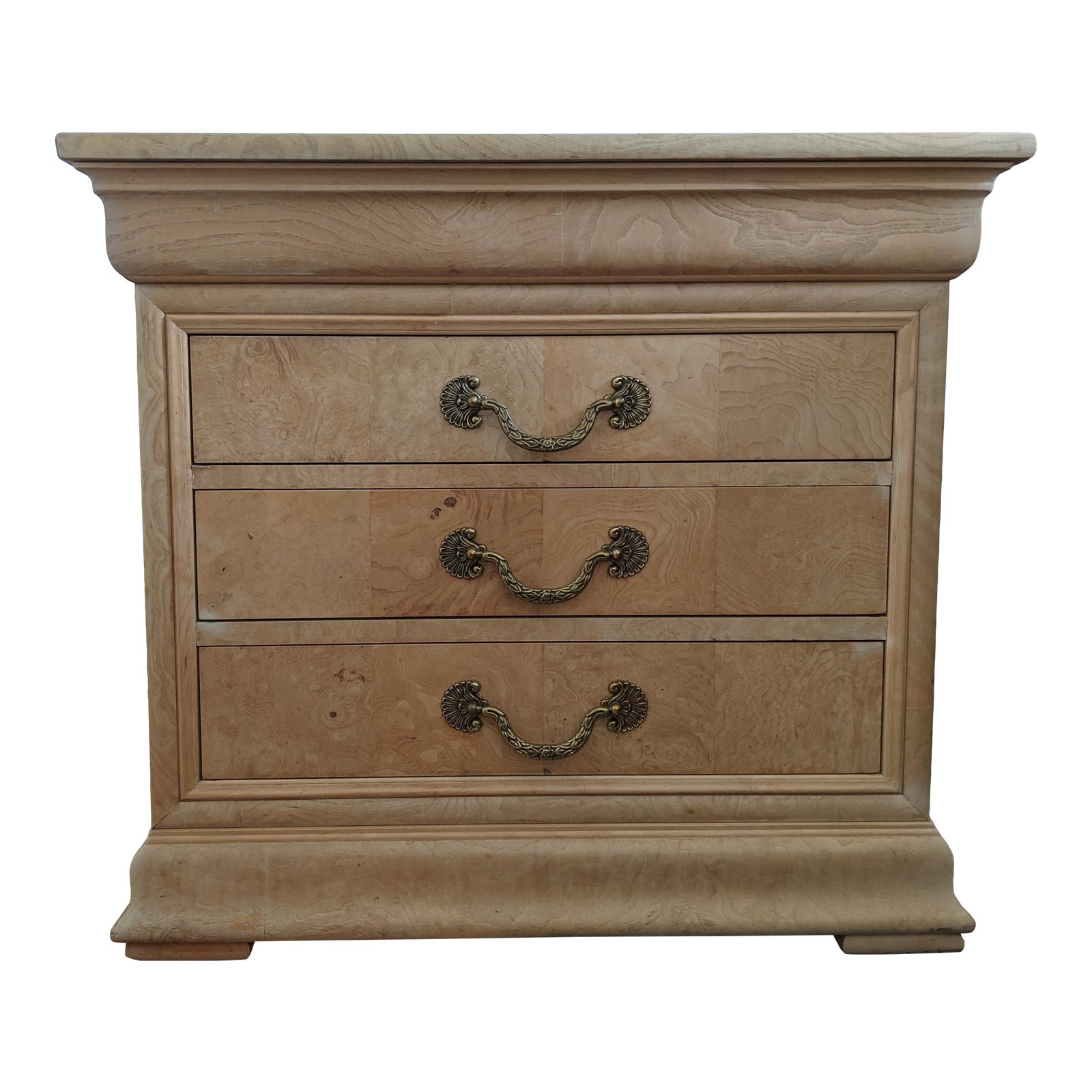 Traditional Henredon Burl Wood Nightstand | Chairish