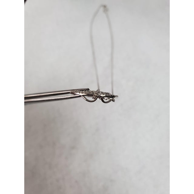 Circular Pave Diamond pendant .45cttw 14k White Gold 16" For Sale - Image 4 of 4