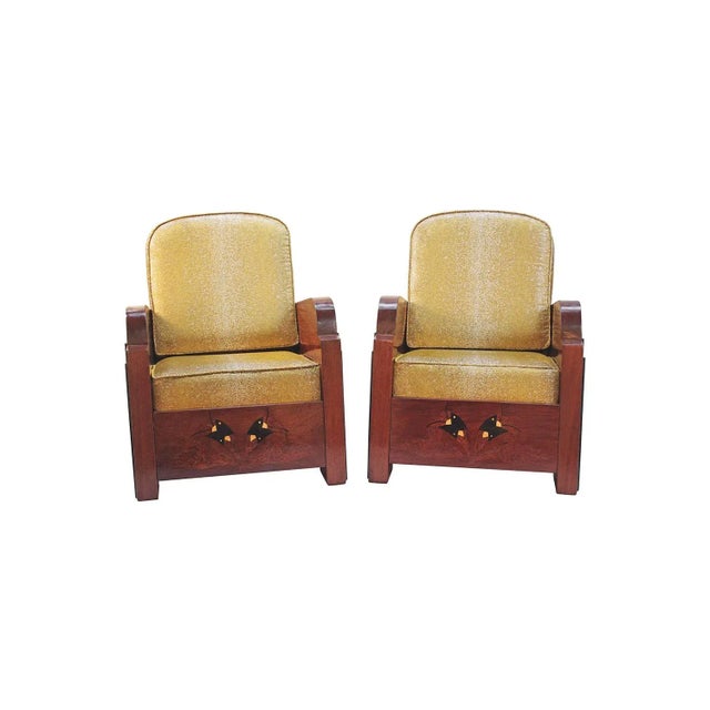 Wood Set of Art Deco Armchairs, 1930s For Sale - Image 7 of 7