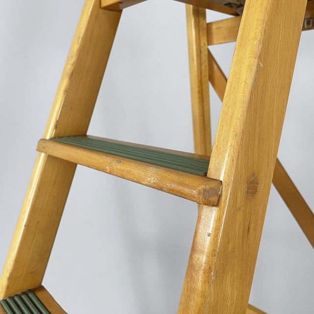 Mid-Century Modern Italian Wooden Ladder by Fabbrica Scale Alberti, 1960s For Sale - Image 11 of 18
