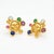 Moonface Earrings Studs With Multicolor Gemstones, A Pair For Sale - Image 6 of 6