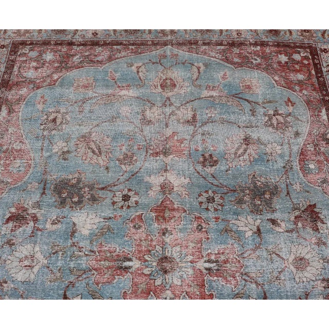 Early 20th Century Antique Persian Tabriz Khoy Rug in Wool With Large Floral Design For Sale - Image 10 of 13