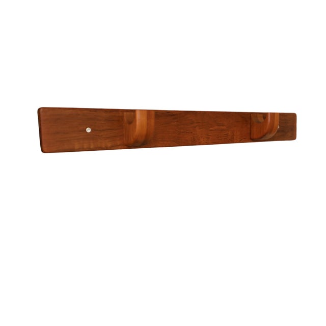 Wood Danish Teak A Welcome Hallway Set with Mirror, Wall Console and Hook Rail from Vildbjerg Møbelfabrik, 1960s, Set of 3 For Sale - Image 7 of 18