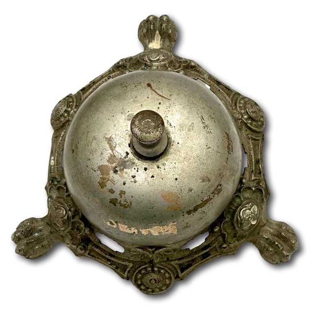 Late 19th Century Big Unusual Antique American Victorian Cast Bronze & Brass Front Desk Bell With Patent Dates 1856 to 1874 For Sale - Image 5 of 12