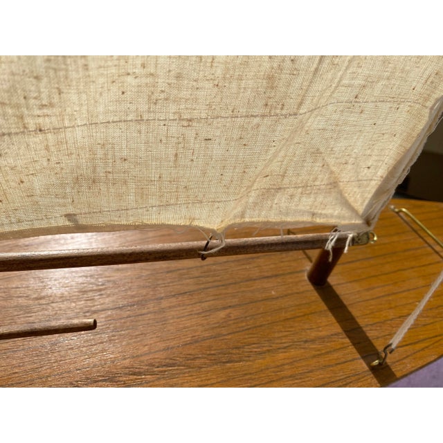 Late 20th Century Decorative Wood Red and White Model Sailboat For Sale In Saint Louis - Image 6 of 10