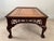 1980s 1980s Maitland-Smith Cocktail Table: Tooled Leather, Carved Fretwork, Ball & Claw Feet For Sale - Image 5 of 12